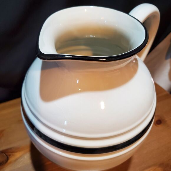 Farval Ceramics Large Pitcher Black & White, Handcrafted In Portugal - Picture 6 of 10